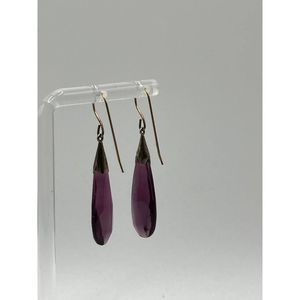 Amethyst Quartz Long Teardrop Dangle Boho 1.75 Inch Earrings!